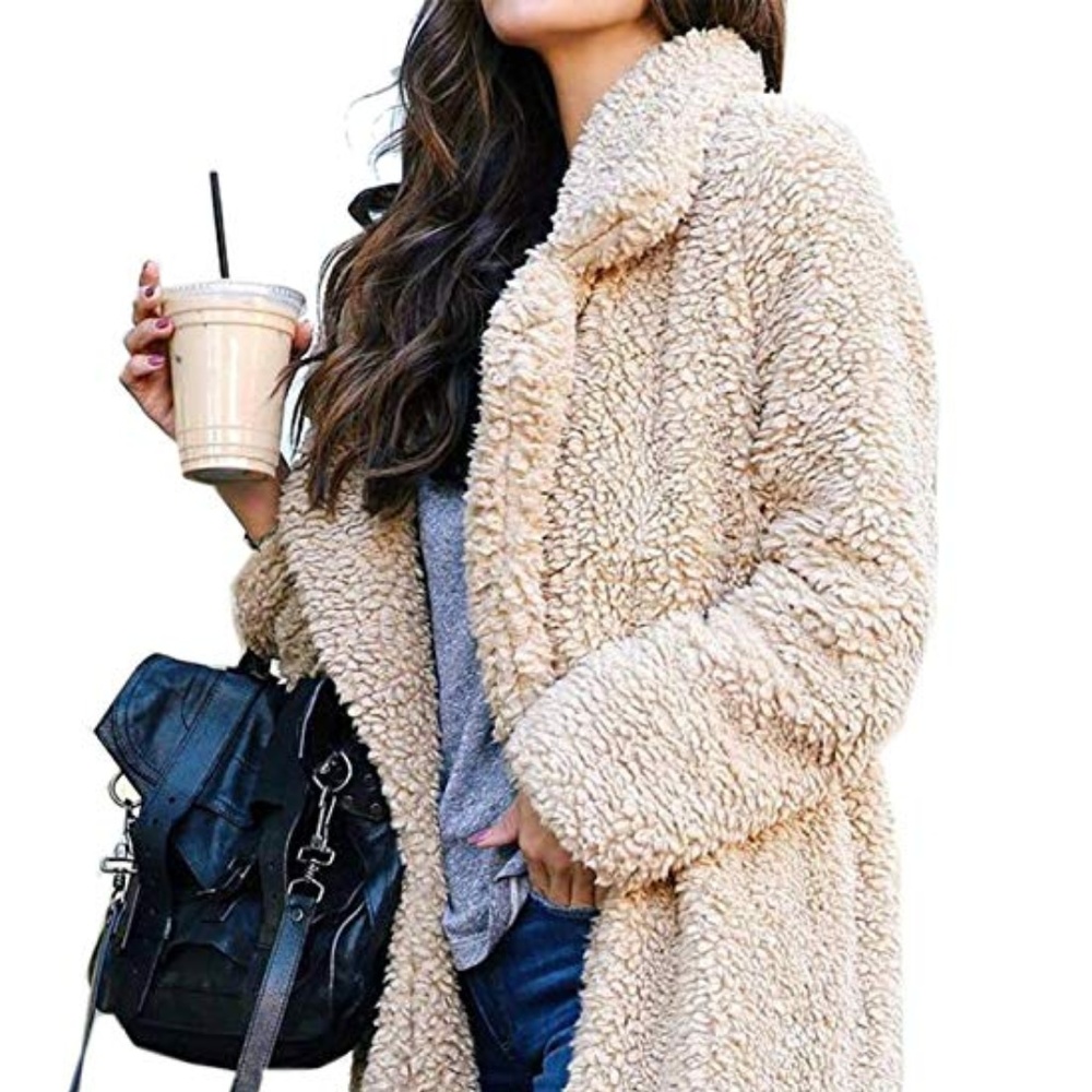 Fuzzy Cream Long Coat